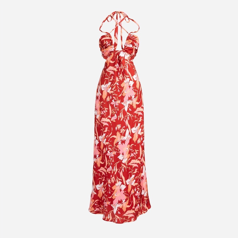 NWT J. Crew Collection Lilly Swirl Halter Dress Size 0 - Picture 3 of 5